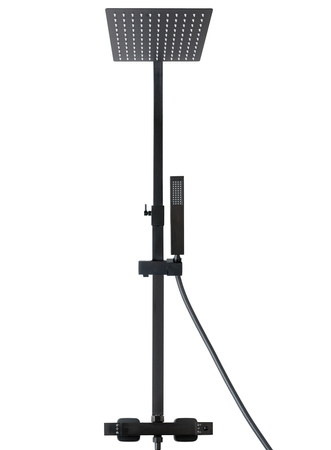 Zestaw prysznicowy czarny z termostatem natynkowy Indes ANGELO black