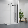 Ścianka Prysznicowa Walk-In 100, 110, 120 cm – czarna, szkło 8 mm