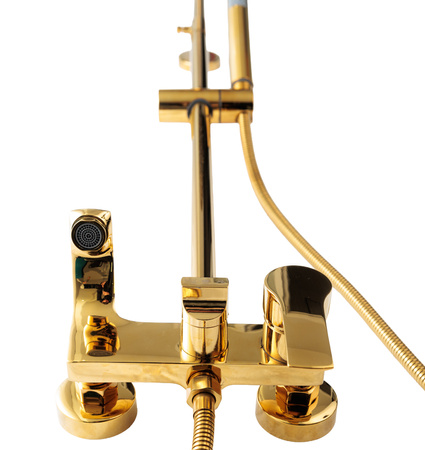 Złoty zestaw prysznicowy natynkowy ELENA Indes gold 