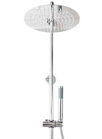 Zestaw prysznicowy z termostatem natynkowy Indes SOFIA srebrny chrom