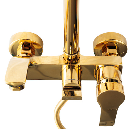 Złoty zestaw prysznicowy natynkowy ELENA Indes gold 