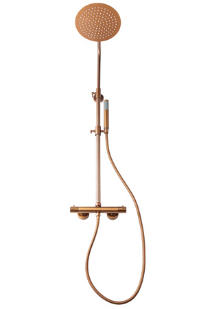 Zestaw prysznicowy miedziany z termostatem natynkowy Indes SOFIA miedź