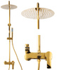 Złoty zestaw prysznicowy natynkowy ELENA Indes gold 