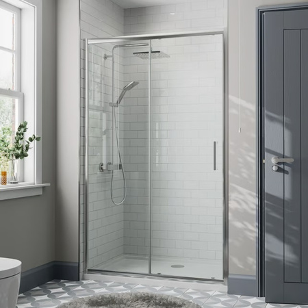 Drzwi prysznicowe do wnęki Indes KLEO srebrne chrome EasyClean