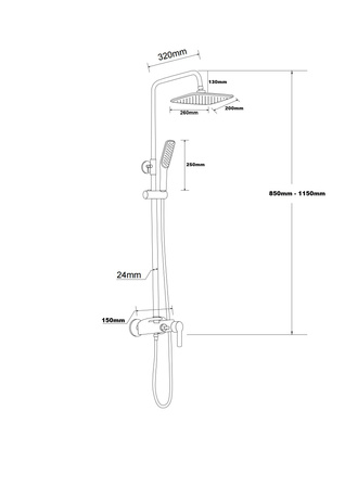Czarno złoty zestaw prysznicowy