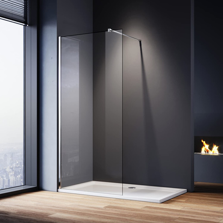 Ścianka Prysznicowa Walk-In 90, 100, 110, 120 cm – chrome, szkło 8 mm