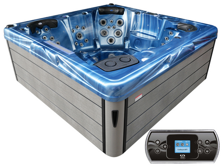 Jacuzzi ogrodowe wanna z hydromasażem 6-osobowe AG-9 z systemem dotykowym GECKO 230x230cm