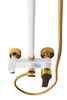 Zestaw prysznicowy natynkowy Eliz biało-złoty Indes white gold