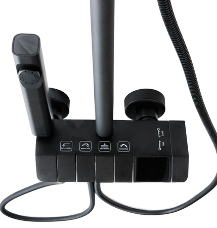 Zestaw prysznicowy LUKAS czarny mat 4-funkcyjny z wyświetlaczem temperatury