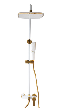 Zestaw prysznicowy natynkowy Eliz biało-złoty Indes white gold