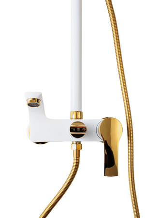 Zestaw prysznicowy natynkowy Eliz biało-złoty Indes white gold