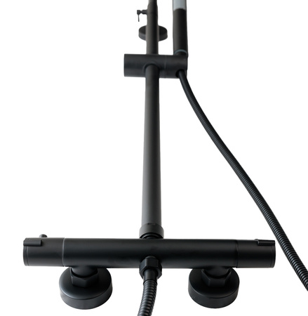 Zestaw prysznicowy z termostatem natynkowy Indes SOFIA czarny black