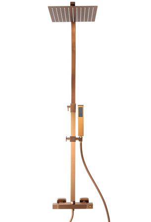 Zestaw prysznicowy z termostatem miedź szczotkowana natynkowy Indes ANGELO