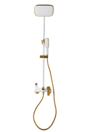 Zestaw prysznicowy natynkowy Eliz biało-złoty Indes white gold