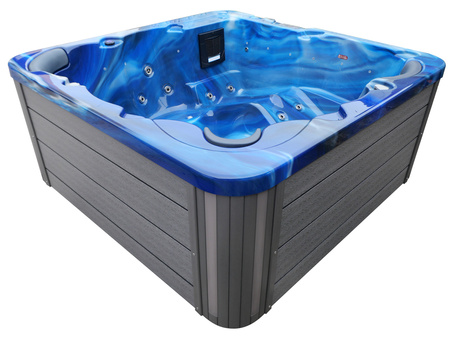 Jacuzzi ogrodowe z filtrem piaskowym i lampą UV 6-osobowe AG-1 GECKO 200x200cm