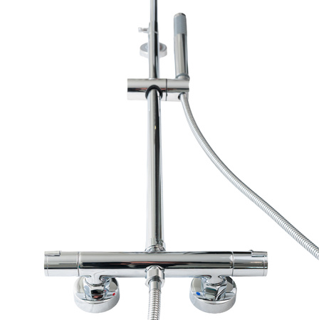 Zestaw prysznicowy z termostatem natynkowy Indes SOFIA srebrny chrom