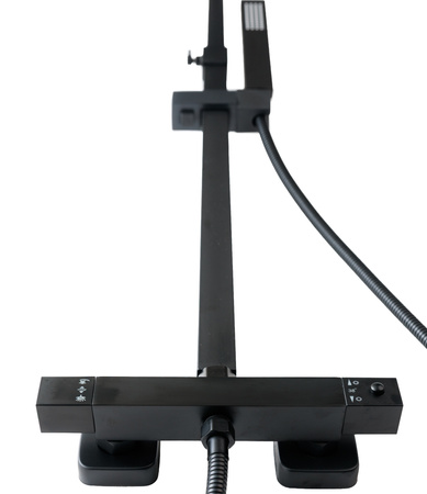 Zestaw prysznicowy czarny z termostatem natynkowy Indes ANGELO black