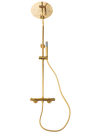 Zestaw prysznicowy z termostatem natynkowy Indes SOFIA złoty gold