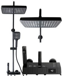 Zestaw prysznicowy LUKAS czarny mat 4-funkcyjny z wyświetlaczem temperatury