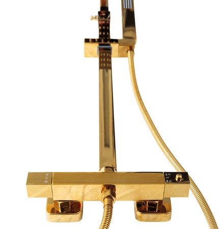 Zestaw prysznicowy z termostatem natynkowy Indes ANGELO złoty gold