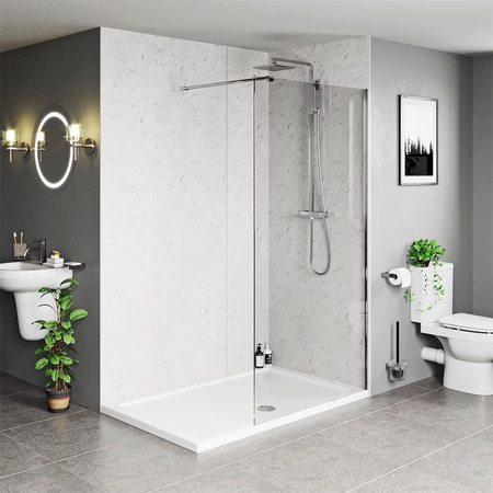 Ścianka Prysznicowa Walk-In 90, 100, 110, 120 cm – chrome, szkło 8 mm