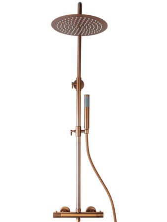 Zestaw prysznicowy miedziany z termostatem natynkowy Indes SOFIA miedź