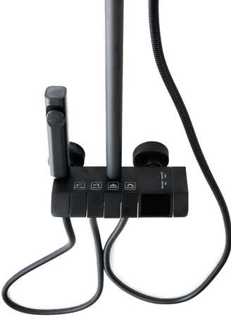 Zestaw prysznicowy LUKAS czarny mat 4-funkcyjny z wyświetlaczem temperatury