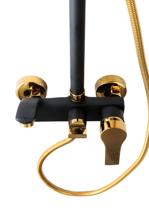 Czarno złoty zestaw prysznicowy