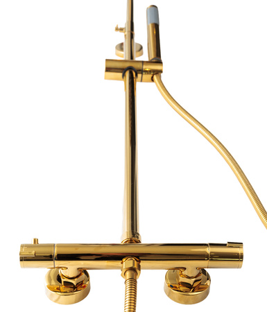 Zestaw prysznicowy z termostatem natynkowy Indes SOFIA złoty gold