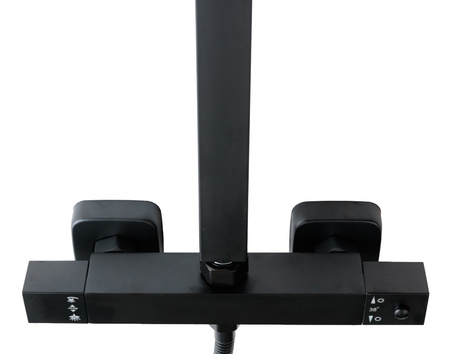 Zestaw prysznicowy czarny z termostatem natynkowy Indes ANGELO black