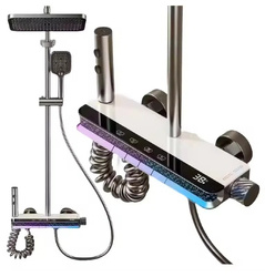 Zestaw prysznicowy natynkowy AUREL szary Indes Grey