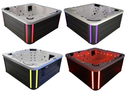 Jacuzzi ogrodowe wanna z hydromasażem 6-osobowe AG-1 z systemem Balboa/GECKO 200x200cm