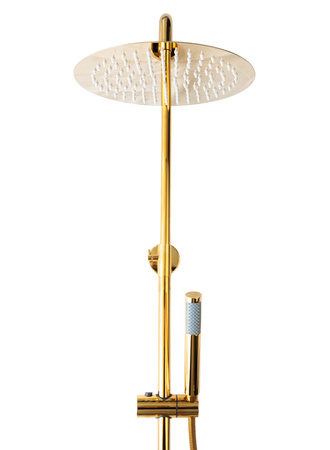 Złoty zestaw prysznicowy natynkowy ELENA Indes gold 