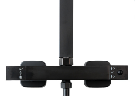 Zestaw prysznicowy czarny z termostatem natynkowy Indes ANGELO black