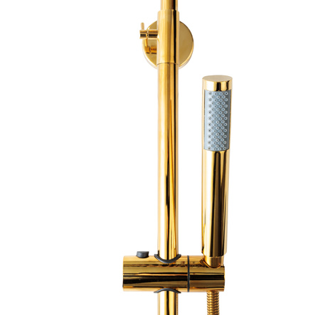 Złoty zestaw prysznicowy natynkowy ELENA Indes gold 