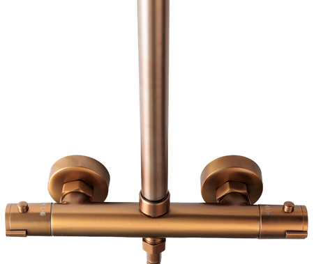 Zestaw prysznicowy miedziany z termostatem natynkowy Indes SOFIA miedź