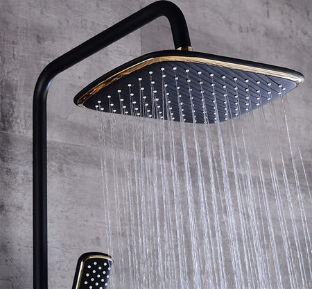 Czarno złoty zestaw prysznicowy