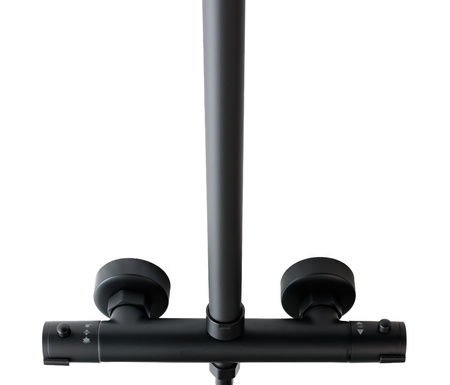 Zestaw prysznicowy z termostatem natynkowy Indes SOFIA czarny black