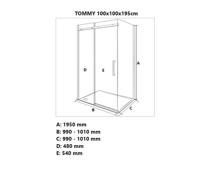 Złota kabina prysznicowa Tommy IN-2020 szkło 8mm