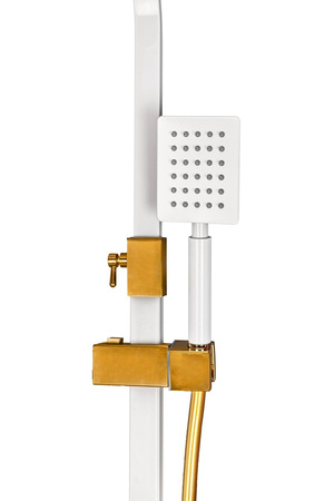 Biało Złoty zestaw prysznicowy z termostatem