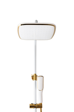 Zestaw prysznicowy natynkowy Eliz biało-złoty Indes white gold