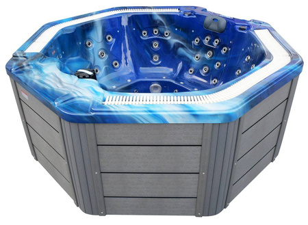 Jacuzzi ogrodowe wanna z hydromasażem 7-osobowe AG-11 z systemem Balboa 220x220cm