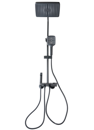 Zestaw prysznicowy LUKAS czarny mat 4-funkcyjny z wyświetlaczem temperatury