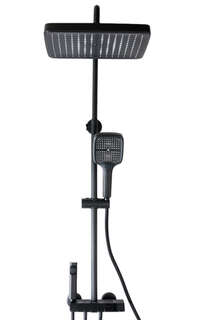 Zestaw prysznicowy LUKAS czarny mat 4-funkcyjny z wyświetlaczem temperatury